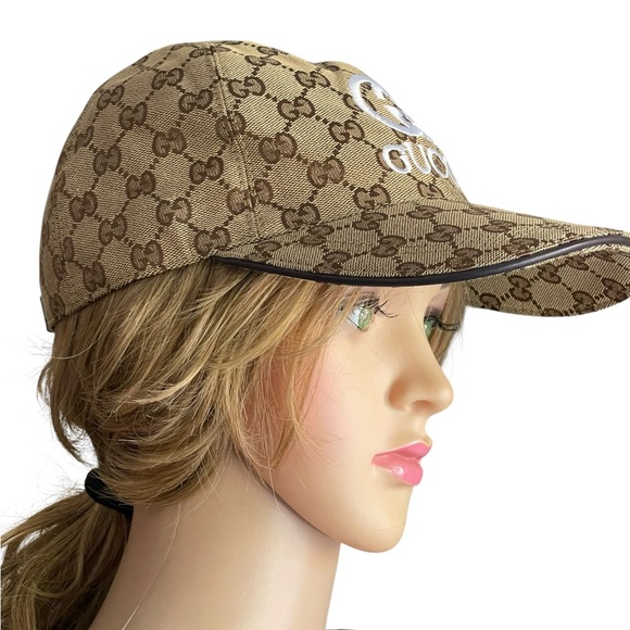 Gucci Monogram baseball cap size M tan/ brown - Picture 1 of 14